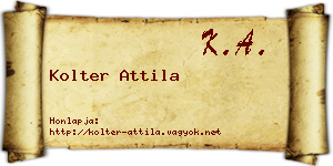 Kolter Attila névjegykártya